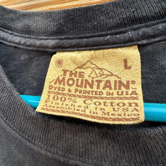 The Mountain Men's Vintage Gray Tie Dye Wolf Graphic Short Sleeve Tee Size Large - Picture 4 of 8